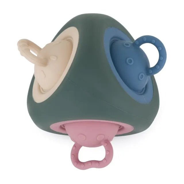 Petite&Mars Pop Up Triangle 10m+ närimismänguasi Misty Green 1 tk