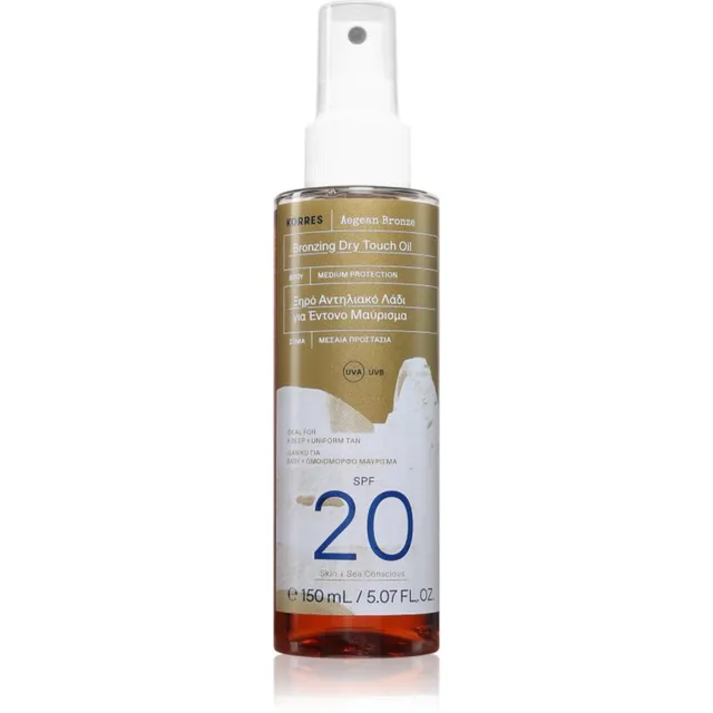 Korres Aegean Bronze Kuivõli sügavama päevituse jaoks SPF 20 150 ml