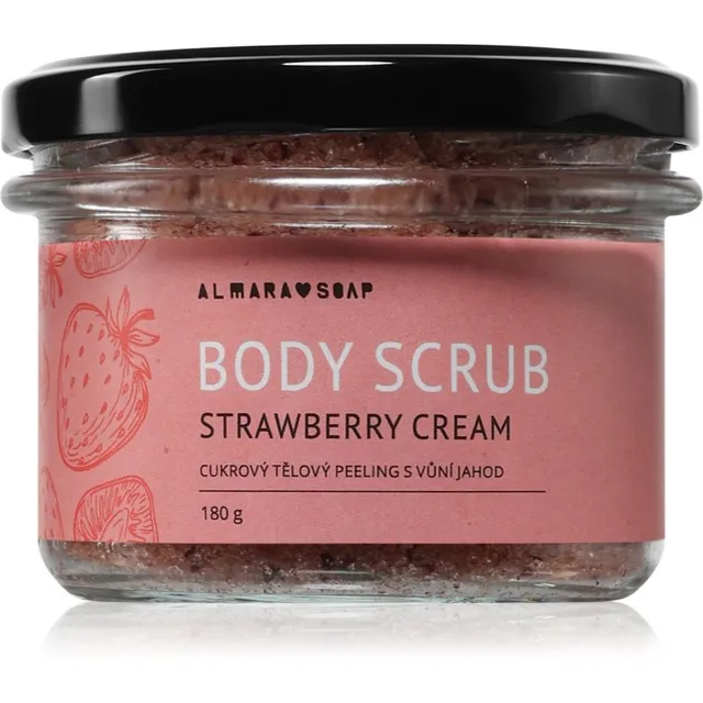 Almara Soap Body Scrub Keha suhkrukoorija tselluliidi vastu lõhn Strawberry Cream 180 g