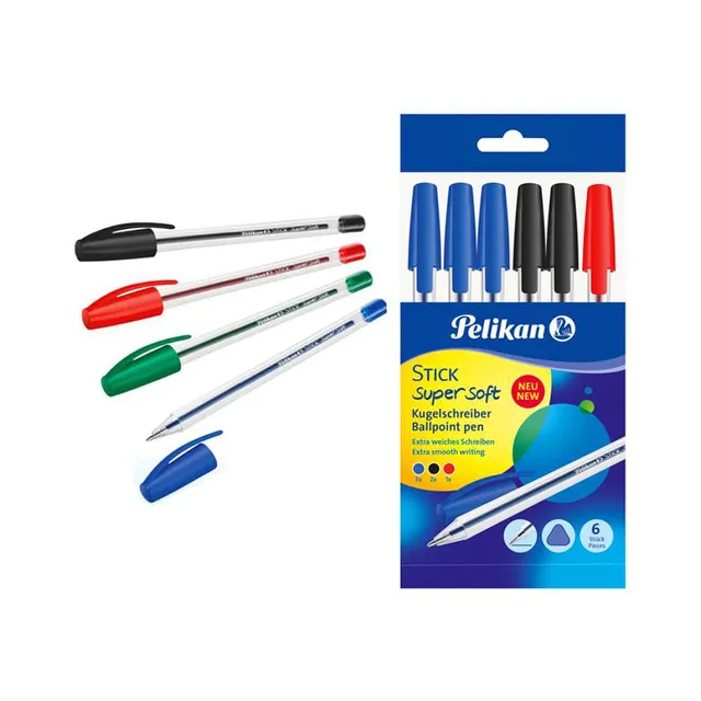 Pastakas Stick 3sin+2musta+1pun, PELIKAN, 1 kmpl