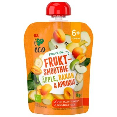 Püree õun-banaan-aprikoos I Love Eco 90g