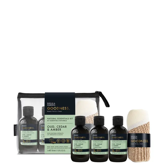 BAYLIS & HARDING Goodness Oud, Cedar & Amber Essentials komplekt