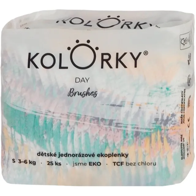 Kolorky Day Brushes ühekordselt kasutatavad ökomähkmed suurus S 3-6 Kg 25 tk