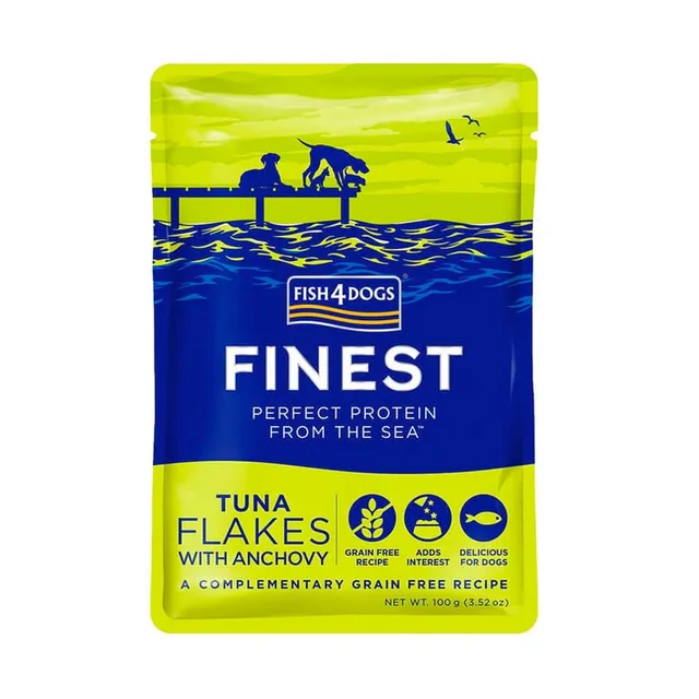 Fish4Dogs Finest Flakes einekotike koertele, tuunikala/anšoovis 100 g