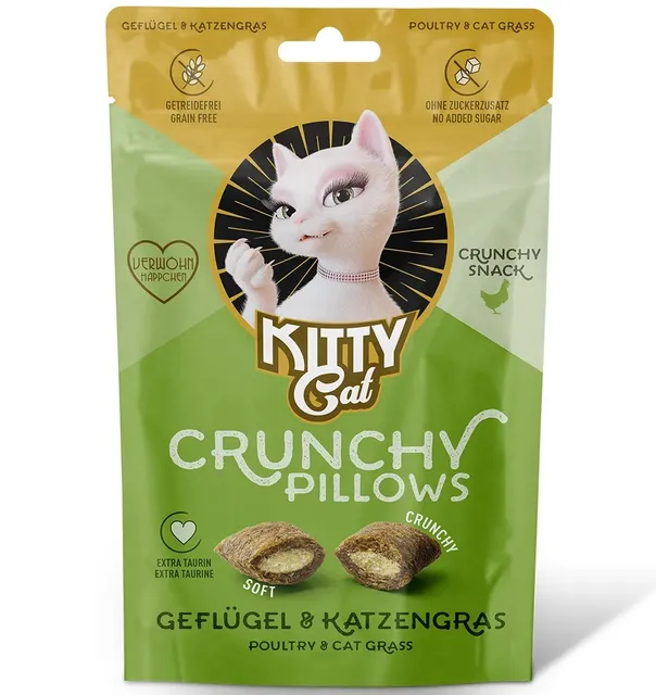 KITTY Cat kassimaius, krõbedad ja pehmed padjakesed kodulinnuliha ja kassimuru täidisega
