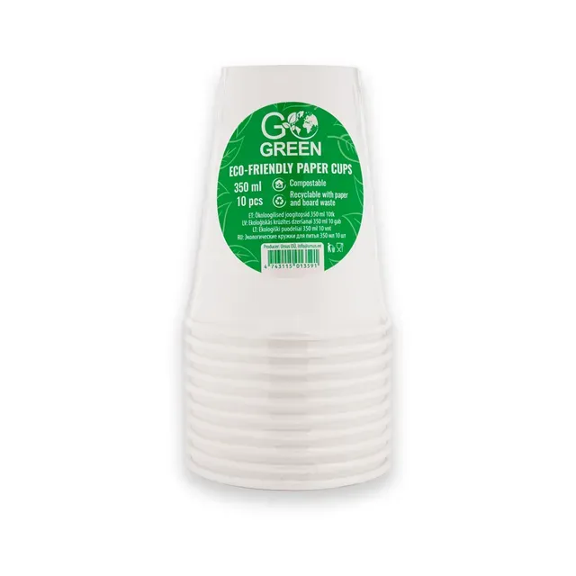 Papptopsid ökoloogilised 350ml, GO GREEN, 10 tk