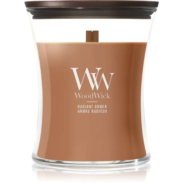 Woodwick Radiant Amber lõhnaküünal puidust taht 275 g