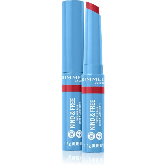 Rimmel Kind & Free Toonitud huulepalsam varjund 005 Turbo Red 1,7 g