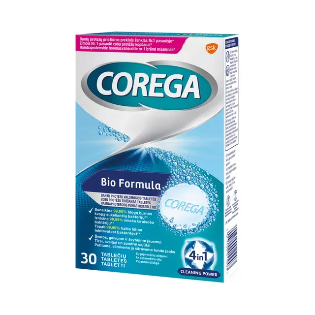 Tabletid proteeside puhastuseks, COREGA, 30 tk