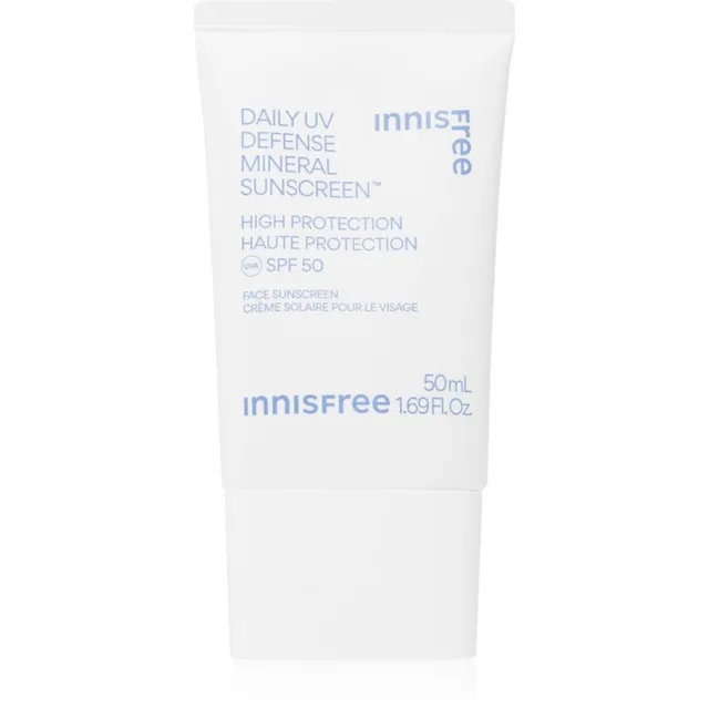 innisfree Daily UV Defense Mineral Sunscreen Mineraalne kaitsev näovedelik SPF 50 50 ml