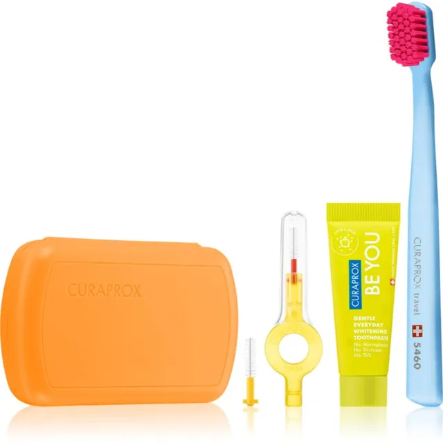 Curaprox Travel Set Reisikomplekt hammastele, keelele ja igemetele Orange