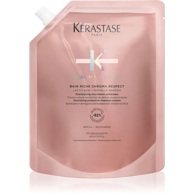 Kérastase Chroma Absolu Bain Riche Chroma Respect Toitev šampoon värvitud juustele Refill 500 ml