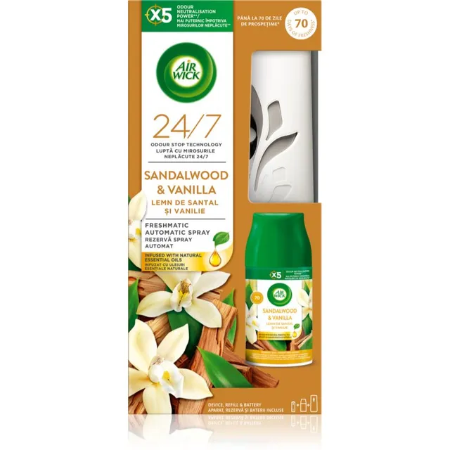 Air Wick Freshmatic Sandalwood & Vanilla automaatne õhuvärskendaja koos täidisega 250 ml