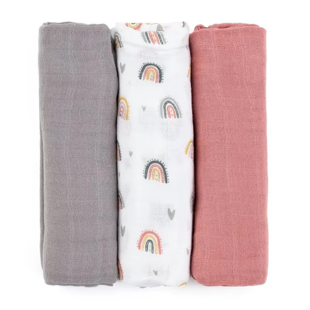 Petite&Mars Moussy riidest mähkmed Rose Rainbows 68 x 68 cm 3 tk