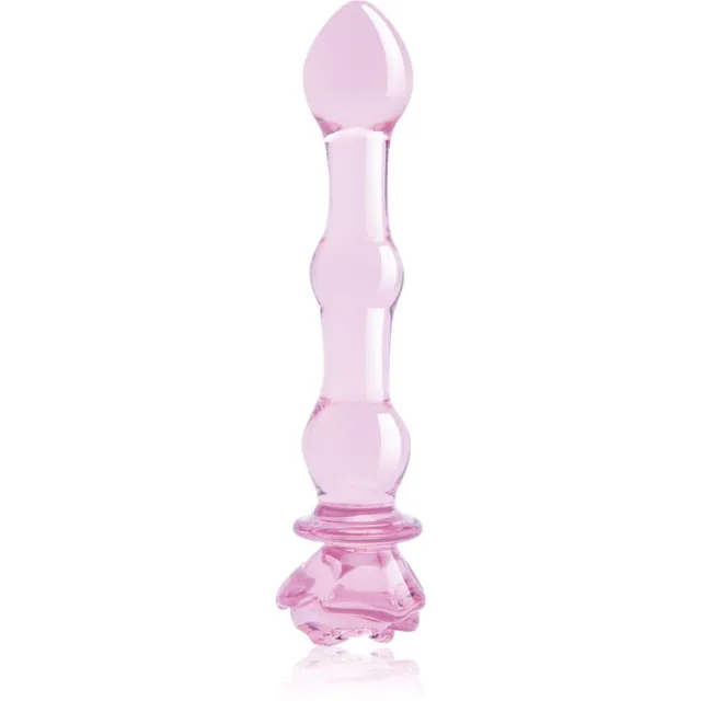 Dream Toys Glaze Glass 8" Rosebud Beaded Dildo 19.3 cm