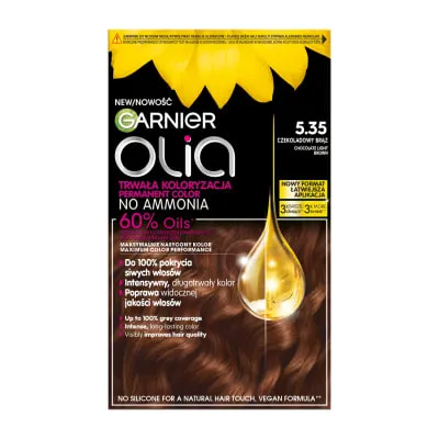 J.värv Garnier Olia k.püs. 5,35 šok. h.pruun.