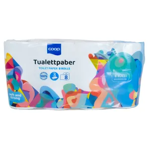 Coop t/paber 3kih 8tk 100% tselluloos