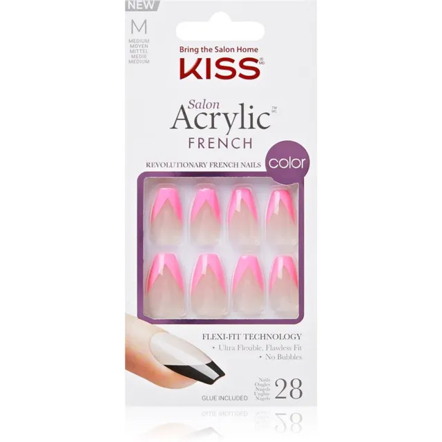 KISS Acrylic French Color Kunstküüned Squared 28 tk