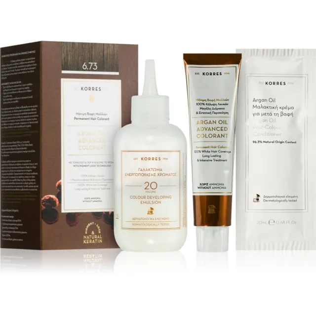 Korres Argan Oil Püsijuuksevärv argaaniaõliga varjund 6.73 Golden Cocoa 50 ml