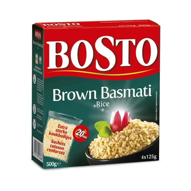 Pruun Basmati riis 4x125g, BOSTO, 500 g