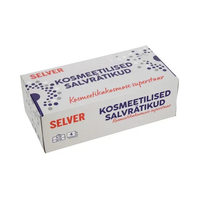 Kosmeetilised salvrätikud 4-kihilised, SELVER, 90 tk