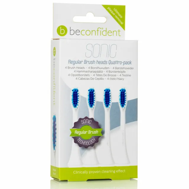 Beconfident®  Toothbrush heads 4-pack Regular hambaharja otsikute komplekt