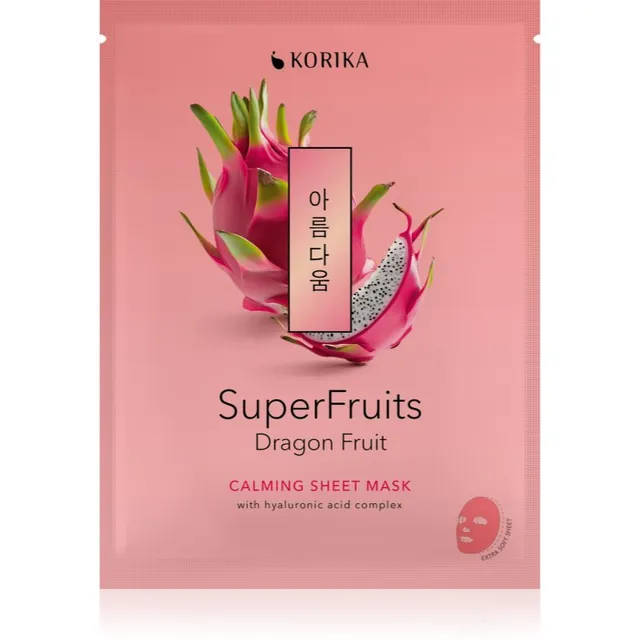 KORIKA SuperFruits Dragon Fruit - Calming Sheet Mask Rahustav näo lehtmask 25 g