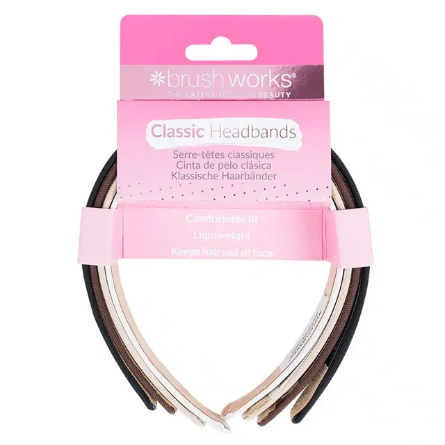 BRUSHWORKS Classic Headbands 4pcs