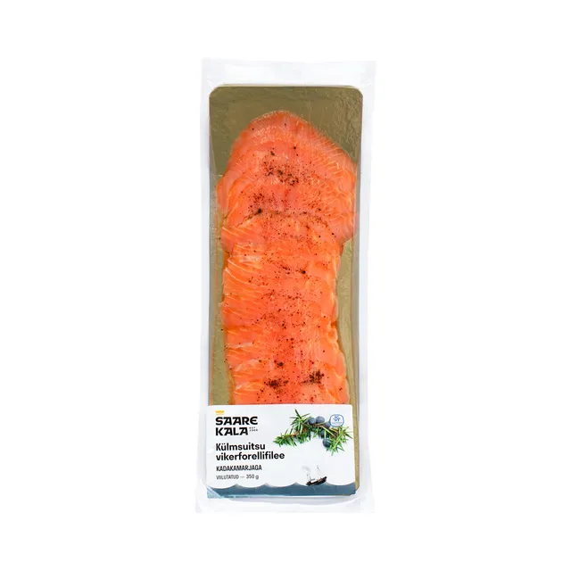 Külmsuitsu vikerforell kadakamarjadega, SAARE KALA, 350 g