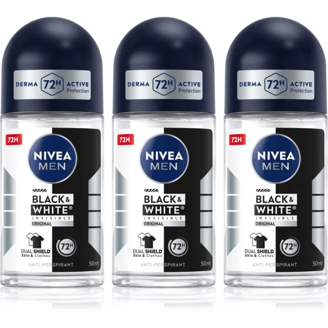 NIVEA MEN Black & White Invisible Original Rulldeodorant-antiperspirant säästupakk
