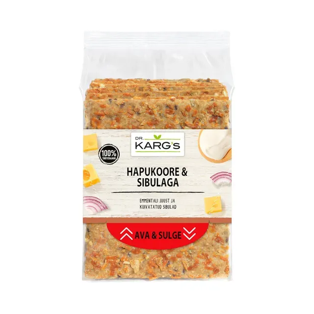 Näkileib hapukoore ja röstitud sibulaga, DR. KARG, 200 g