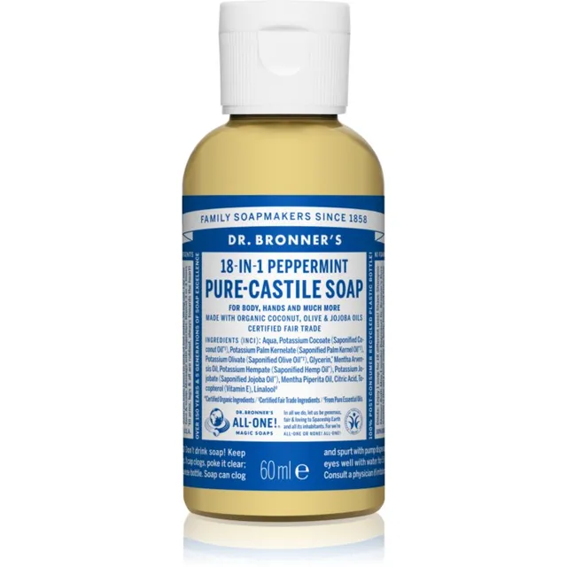Dr. Bronner’s Peppermint Universaalne vedelseep 60 ml