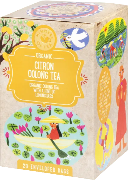 Oolong tee sidrunheina ja sidruniga, ökoloogiline