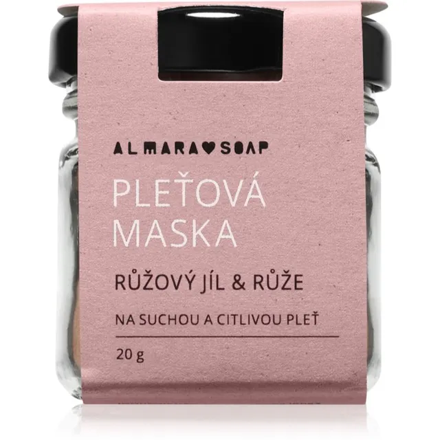 Almara Soap Face Pink Clay & Rose Rahustav näomask väga kuivale ja tundlikule nahale 20 g