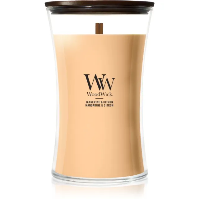 Woodwick Tangerine & Citron lõhnaküünal puidust taht 610 g