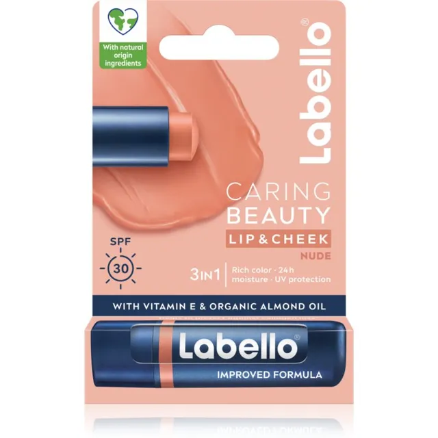 Labello Caring Beauty Toonitud huulepalsam varjund Nude 4,8 ml