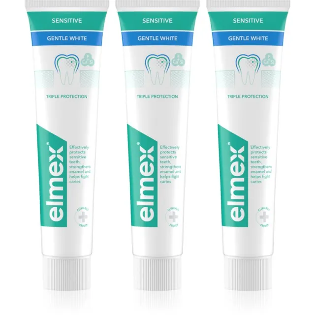 Elmex Sensitive Protection Gentle White Hambapasta loomulikeks valgeteks hammasteks 3x75 ml