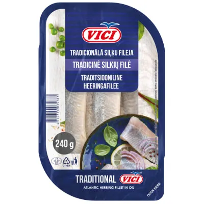 Heeringafilee traditsiooniline Viči 240g/190g