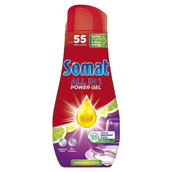 Somat nõudepesumasina geel All in One Lemon 55 PK
