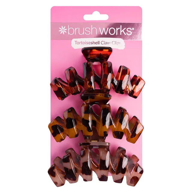BRUSHWORKS Tortoiseshell Claw Clips 3pcs