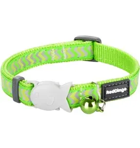 Kassi kaelarihm helkurmustriga Reflective Ziggy Lime Green (Red Dingo)