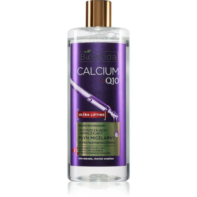 Bielenda Calcium + Q10 Concentrated cleansing and moisturizing micellar fluid Puhastav mitsellaaremulsioon vananemisvastase toimega 500 ml