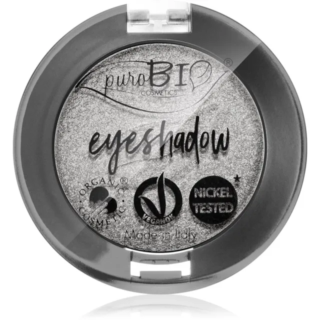 puroBIO Cosmetics Compact Eyeshadows Lauvärv varjund 23 Silver 2,5 g