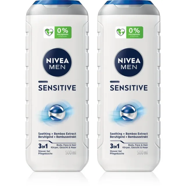 NIVEA MEN Sensitive Dušigeel kehale ja juustele säästupakk