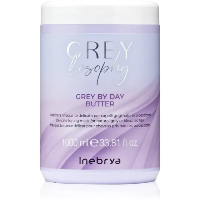 Inebrya Greylosophy Grey By Day Butter Juuksemask hallidele juustele 1000 ml