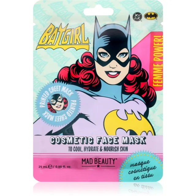Mad Beauty DC Femme Power Batgirl Niisutav näo lehtmask 25 ml