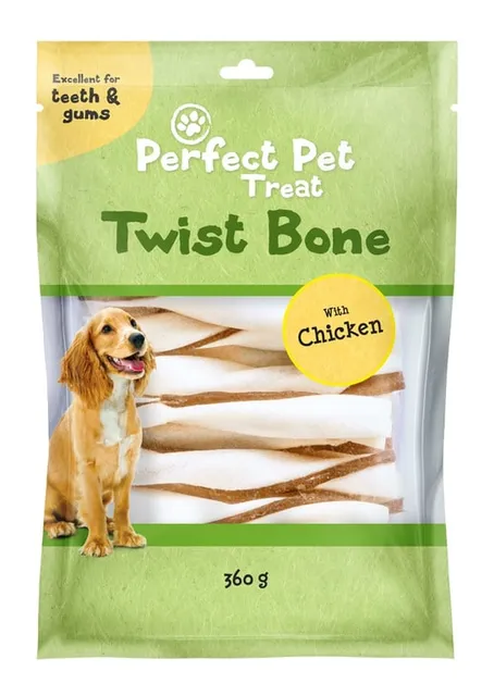 Perfect Pet Twist Bone koera närimispulk, kana, 30 tk, 360 g