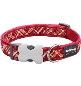 Kaelarihm koerale, disainmustriga Flanno Red (Red Dingo)