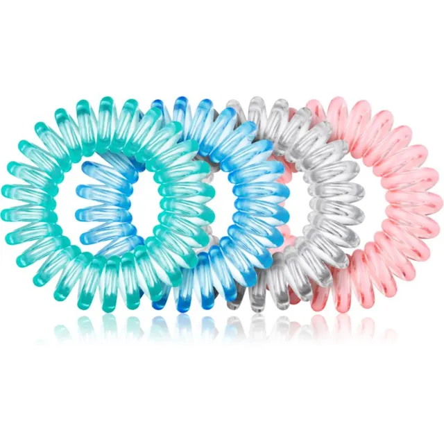 BrushArt Hair Rings Juuksekummid Clear Mix 4 tk