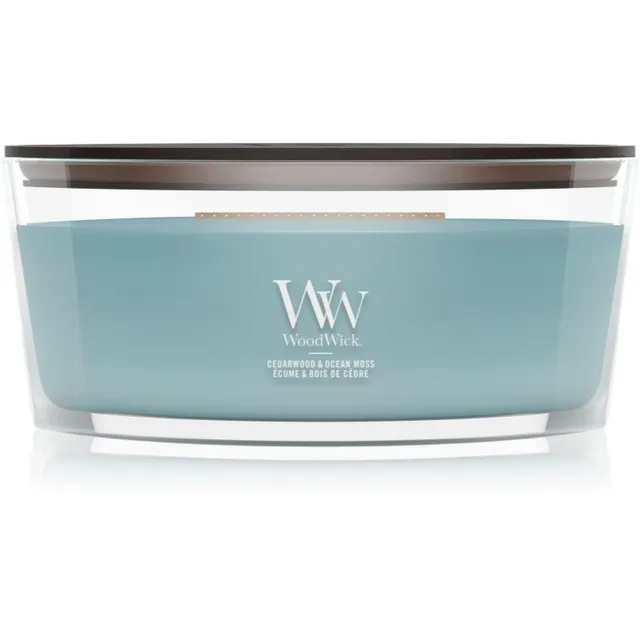 Woodwick Cedarwood & Ocean Moss lõhnaküünal puidust taht 453.6 g